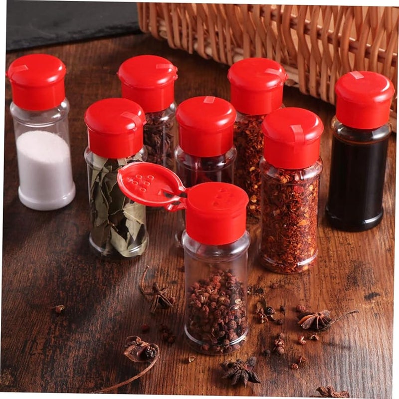 Plastic Spice Jars With Rotating Lids Salt Pepper Condiment Bottles For Kitchen BBQ 6 Pack - Image 3